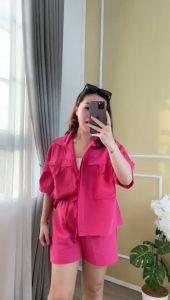 CJ FASHION - SETELAN 2215 RHODE POCKET SET WITH SHORT PANTS PREMIUM