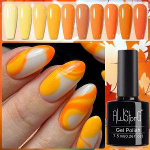 AWStorG 7.5ml 10 Colors Nail Gel Polish Orange Yellow Color For Manicure Soak off UV LED Semi Permanent Nail Gel