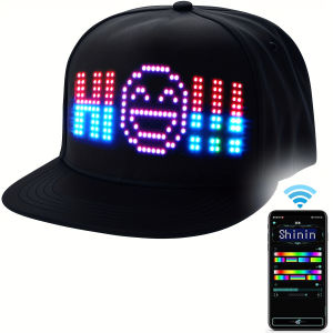 2025 ใหม่ LED Cap การควบคุม APP หลายภาษา DIY การแก้ไข Light Up Cool Hat (ข้อความ เพลง ภาพ การวาดภาพ) สําหรับผู้ชายผู้หญิง