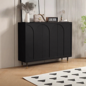 MEISITEKEKE | Black Modern Minimalist Slim French Style Shoe Cabinet