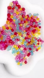 6mm 200pcs Mixed Color Shiny Faceted Oval Spacer Beads Loose Acrylic Beads For Jewelry Making Bracelet Necklace Earring