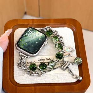 Fashionable Butterfly Bracelet Smartwatch Band for Oppo Watch 4 3Pro Womens High-End Watch Chain Bead Bracelet Compatible with X/2/3 Generations