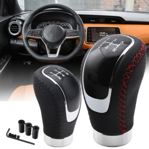 ZCAUTO 5 Kecepatan Hitam Merah Disambung Kulit Tuas Pemindah Mobil Manual Otomatis Manual