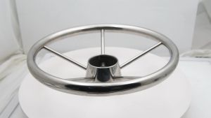 Phụ Kiện Thuyền Du Thuyền Trên Biển 34Cm 13-1/2 Inch Thông Dụng Vô Lăng Thuyền Phao 5 Nan Hoa 3/4 Inch Với Tay Cầm Xốp Màu Đen 5 Nan Hoa Vô Lăng