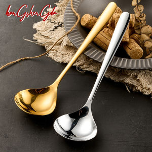 Stainless Steel Thickened Long Handle Large Head Soup Spoon