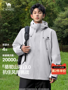 Camel Mountain Sea Jacket 3.0 Mens Outdoor Windproof Water-resistant Autumn Winter Climbing Clothes Loose Fit Hooded Zipper