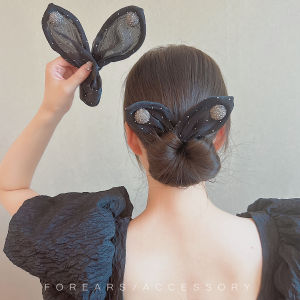 เครื่องประดับผมแบบหมุนได้ ดอกไม้ คลิปผม หมอนรองศีรษะ ดอกไม้ วงแหวนสำหรับทำผมแบบหมุนได้ ประดับผมแบบหรูหรา