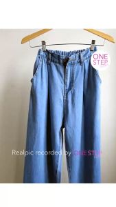 Highwaist Loose Kulot Jeans Celana Wanita Kancing Depan Pinggang Belakang Karet (B1-003-9006)