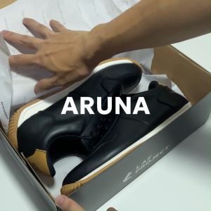Sepatu Pria Sneakers Hitam Putih Casual Kerja Original Premium Aruna LAF Project