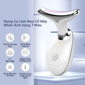 Thiết Bị Làm Đẹp Cổ Bằng Đèn LED Vi Dòng Tiên Tiến Nâng Cơ Mặt & Làm Săn Chắc Cổ Với Công Nghệ Nhập Ion Bộ Sạc USB Có Thể Sạc Lại