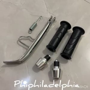 Paket 3in1 Handgrip Honda + Jalu Stang Chrome + Standar Samping Honda Yamaha Ring 17 Ring 14 Handfat Set Jalu Beat Mio Vario Scoopy Supra Jupiter DLL