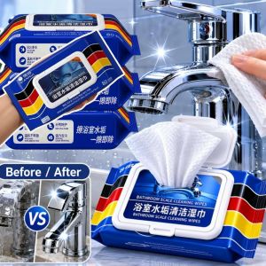 4Pack Strong Stain Removal Bathroom Glass Clean Specialized Wet Wipes No‑Rinse Streak‑Free Wipes