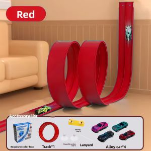 Bộ Đường Đua Linh Hoạt Hai Đường Ray Tự Lắp Ráp Dành Cho Trẻ Em Tương Thích Với Xe Mô Hình Tỷ Lệ 1/64 Đồ Chơi Đường Đua Xe Hơi Di Động