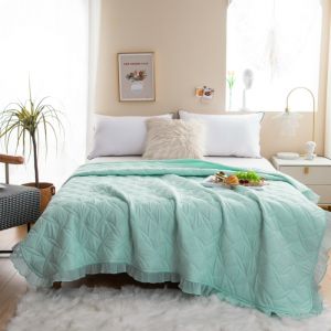 Embroidered Lace Cool Feeling Summer Quilts Soft Skin-friendly Air-conditioning Quilt King Comforter