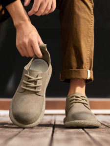 Mens Casual Waterproof Work Shoes Soft Bottom Leather Sneakers British Style Sporty Big Head Autumn New Arrival Office Shoes