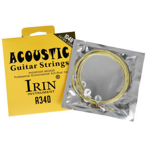 IRIN | IRIN A340 Acoustic Guitar Strings Hex Alloy Phosphor Bronze Wound PVD Coated Gold Ball End 6 Pack Strings Instrumen Accessory