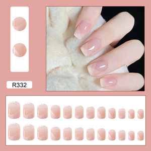 Summer Dopamine Handmade Manicure Wear Nail Mid Length Long Length Nude Color Series Fresh Heart Cherry French Nail Sticker