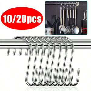 10/20PC S-Shape Stainless Steel Hooks Kitchen Bathroom Multifunctional Hanging Holder Home Hanging Clothing Storage Tools
