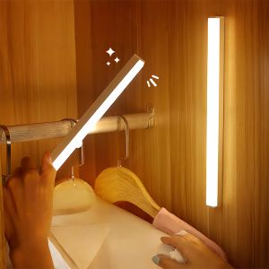 Under Cabinet Light LED Motion Sensor Night Light USB Charging Magnetic Induction Lamp for Bedside Wardrobe Stairway