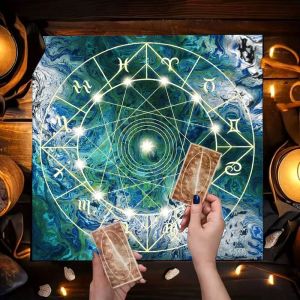 Moon Phase Rose Hexagram Constellation Tree of Life Altar Cloth Tarot Card Tablecloth Wika Astrology Divination Ceremony Mat