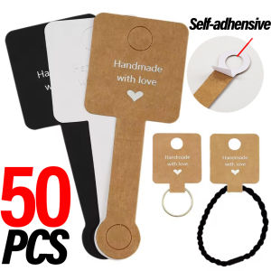 50ชิ้น4X10เซนติเมตรกาวคราฟท์ด้วยตนเองการ์ดกระดาษสร้อยข้อมือสร้อยคอเครื่องประดับกระเป๋าแขวนสำหรับธุรกิจขนาดเล็กขายปลีก