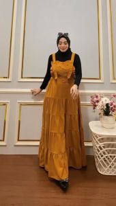 QF Overall tanpa inner TERBARU / Overal 931 bahan babycodoray / gamis terbaru / overall muslimah murah / gamis bahan adem / Gamis overall susun