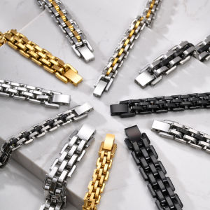 Vnox Vòng Tay Nam Hợp Thời Trang Dây Thép Không Gỉ Dây Xích Liên Kết Dây Đeo Tay Phong Cách Punk Dày Dây Đồng Hồ Cho Bé Trai Thời Trang Tay Trang Sức