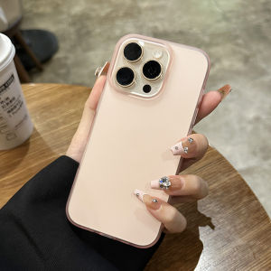 Ultra-Thin Frosted Transparent Pink iPhone 16Promax Case Full Cover Hard Shell Anti-Fall Wireless Magnetic Simple High-End Womens Model