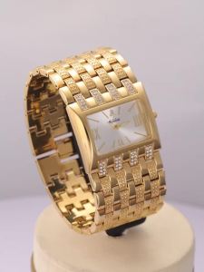 Đồng Hồ Thạch Anh Cỡ Lớn Đính Đá YaLaLuSi Dành Cho Nam Phong Cách Đường Phố Đa Năng Kèm Hộp Quà Tặng Hiển Thị Số La Mã Dây Đeo Hợp Kim Thời Trang & Giản Dị