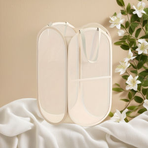 Large Capacity Toy Storage Basket Transparent Fabric Organizer with Divided Compartments Ideal for Living Bedroom Organization