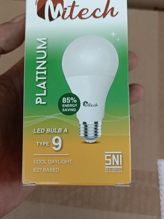 10 PCS Mitech Platinum 9 WATT  Bohlam Lampu Led A Bulb Garansi 1 Tahun Murah Berkualitas SNI
