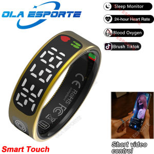New Touch Display Screen Smart Ring Gesture Operated Camera Video Health Monitor 5ATM Waterproof Multiple Sports Modes Smartring
