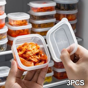 3Pcs Refrigerator Food Storage Box Mini Portable Kitchen Meat Sealed Fresh-keeping Box Fridge Kitchen Organizer Containers