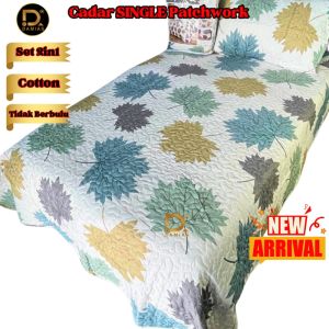 TOP SELLER Cadar Fahim Single Bujang Patchwork Set 2 Cotton  Hamparan Anti Kedut Satu Cadar Satu Sarung Bantal Kepala