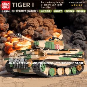 Đồ Chơi Lắp Ráp Xe Tăng Hạng Nặng Tiger I Ngụy Trang Quân Sự Dành Cho Bé Trai Mẫu Mới Tương Thích Với Lego Chất Liệu Nhựa ABS Không Cần Pin