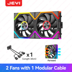 JEYI | JEYI 12CM ARGB PC Fans Hydro Bearing Fan Infinity Mirror 30dB(A) cooling fan 5V3pin PWM 800-2000RPM Forward/Reverse Blade Fan