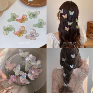 C.three Korean Style 1PCS Transparent Butterfly Hairpins For Women Girls Sweet Elegant Duckbill Clips Hair Side Clips Barrettes