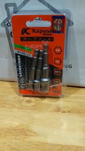 Vỉ 3 Đầu chuyển từ chân lục giác sang đầu bulong 1/2 1/4 và 3/8 thương hiệu KAPUSI chuyển vừa các loại đầu tuýp chất liệu CRV chắc chắn chân lục giác 6.5mm- Cửa Hàng Nam