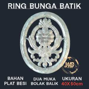 ornamen pagar besi ring bunga 40x50 dua muka hiasan pagar besi