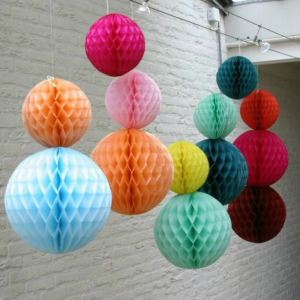 Giấy Trang Trí Đèn Lồng Tổ Ong - 10/15/20/25/30cm DIY Giáng Sinh Tiệc Cưới Đồ Dùng Trang Trí Nhà Lãng Mạn
