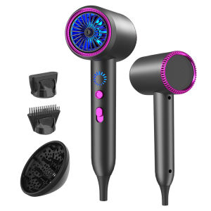 New Quick Drying Hair Dryer With Led Light Blue Light Negative Ion Hair Care Fan Home Hair Salon Hair Dryer US/EU/UK Plug