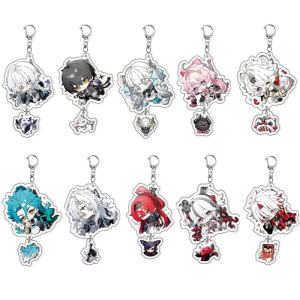 จี้กุญแจ Acrylic Double Layer ของเล่นติดห้อย ของขวัญสำหรับผู้ใหญ่ อุปกรณ์การ์ตูน บล็อก 2 มิติ ของเล่นติดห้อย จี้กุญแจ