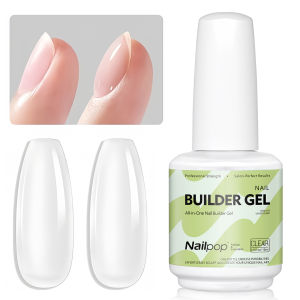 Nailpop 7-in-1 Builder Nail Gel Fast Building Gel Nail Polish Clear White Pink Nude 15ml Nail Tip Reinforcement and Extension