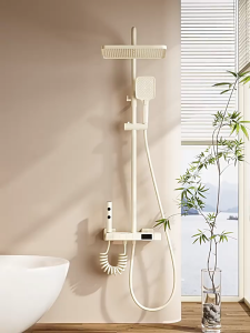 【SG Inventory】Cream style white thermostatic shower set bathroom piano key shower home shower head shower head