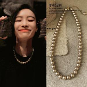 Vòng cổ ngọc trai bạc màu xám cho phụ nữ: Chuỗi vòng xương đòn thanh lịch và sang trọng với cảm giác thiết kế độc đáo cao cấp hoàn hảo cho lớp với Hoodies