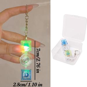Rotatable Keyboard Fidget Spinner Keychain Mechanical Axis LED Light Crystal Clicker Stress Relief Sensory Therapy Finger