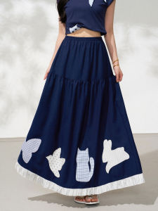 KEIKO | Embroidery Artistic Style Adjustable Waist Skirt