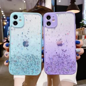 CrashStar Epoxy Gradient Transparent Shockproof Phone Case For XiaoMi POCO X3 NFC RedMi Note 12 11 Pro 11S 10 9S 9 9T Pro 9A 9C 8 7 Hard Fashion Phone Casing Cover Shell