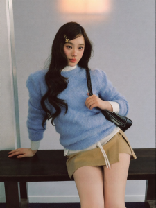 La lune Du ciel | Áo Sweater Lười Thanh Lịch Cổ Tròn Rộng Dễ Thương