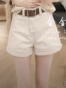 Quần Short Denim Nữ Cạp Cao Mùa Hè Mỏng Rộng Rãi Cỡ Lớn Quần Ống Đứng Thường Ngày Cạp Cao Có Túi